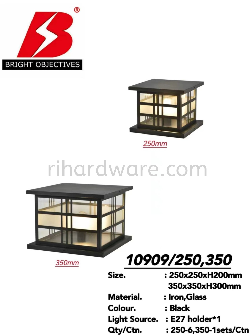 Outdoor Pillar Gate Lamp 10909