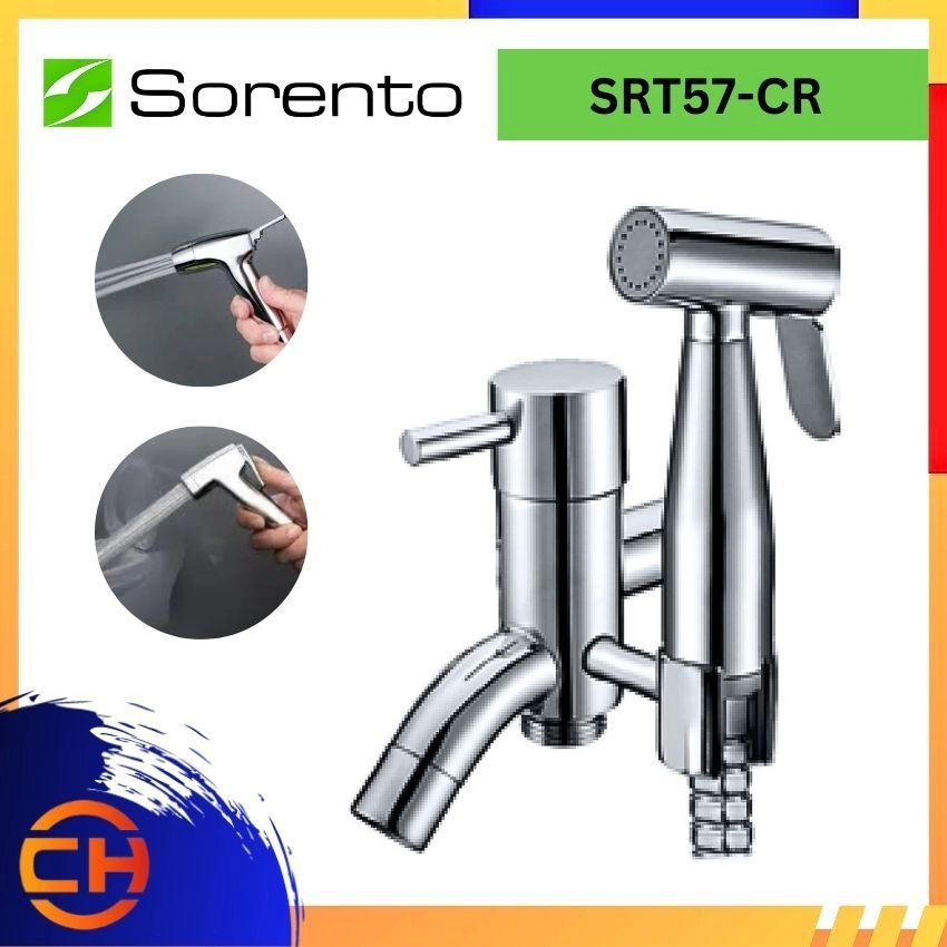 SORENTO BATHROOM FAUCET SRT57-CR Two Way Tap c/w Hand Bidet & 1.2m Flexible Hose