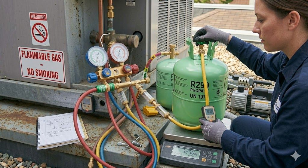 R290 cylinder charging equipment