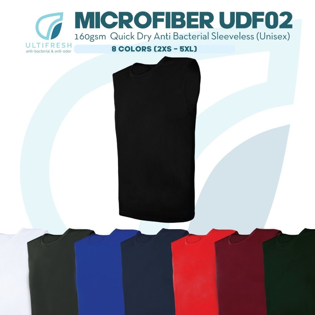 ULTIFRESH Anti-Bacteria Microfiber Singlet Jersey Sleeveless Unisex Cool Airy Breathable Elastic Tank UDF02