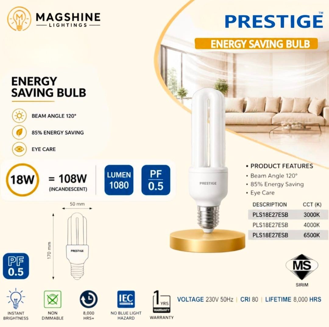 PRESTIGE 18W ENERGY SAVING BULB