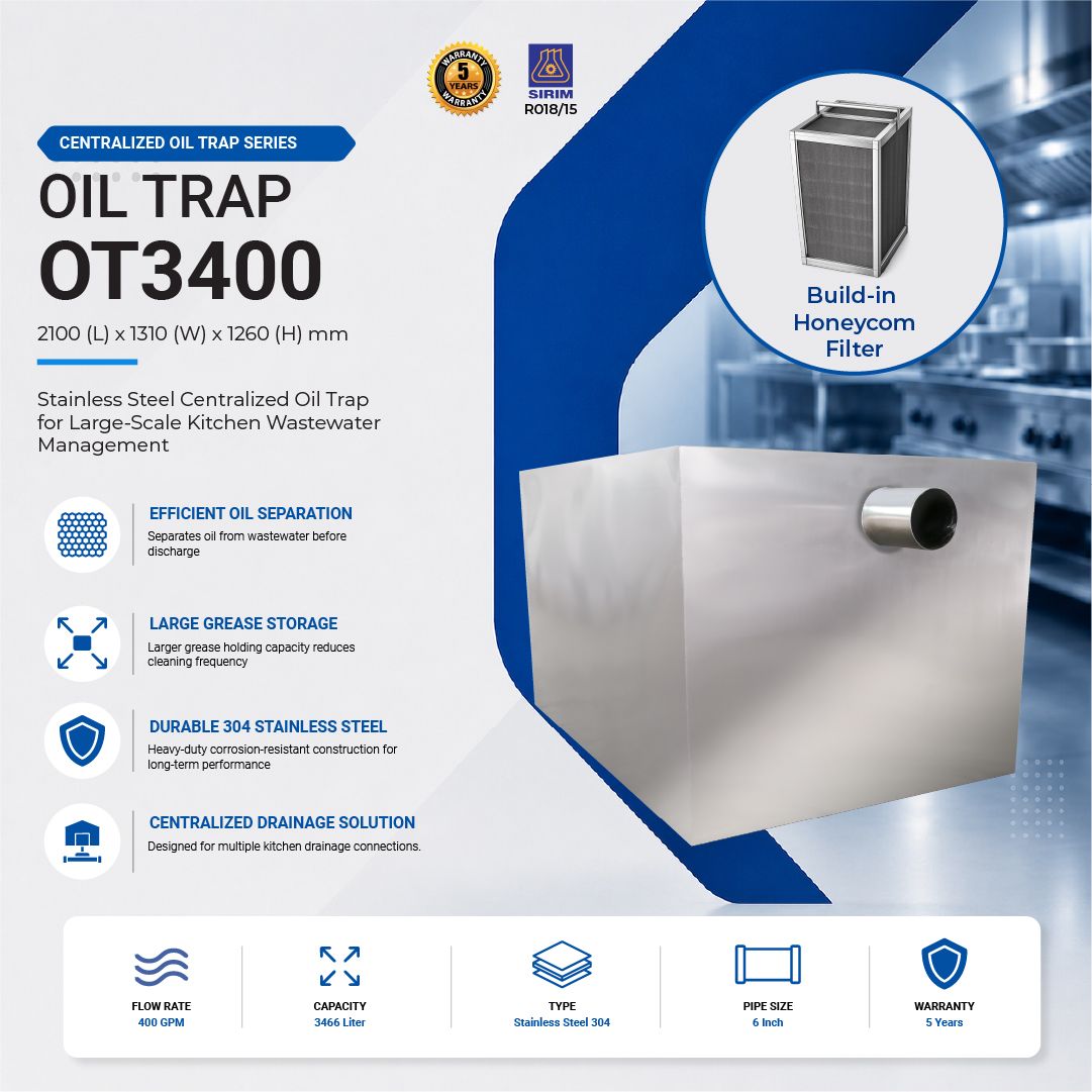 Centralized Oil Trap OT3400 | 400 GPM |  3466 Liter