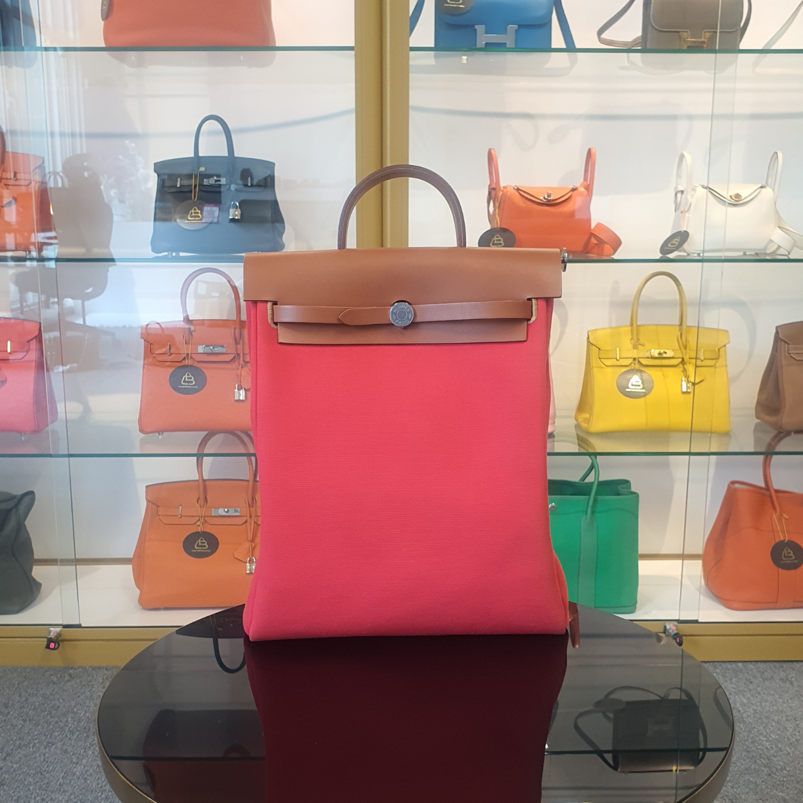 Hermes Herbag A Dos Bougainvillea Palladium Hardware Backpack