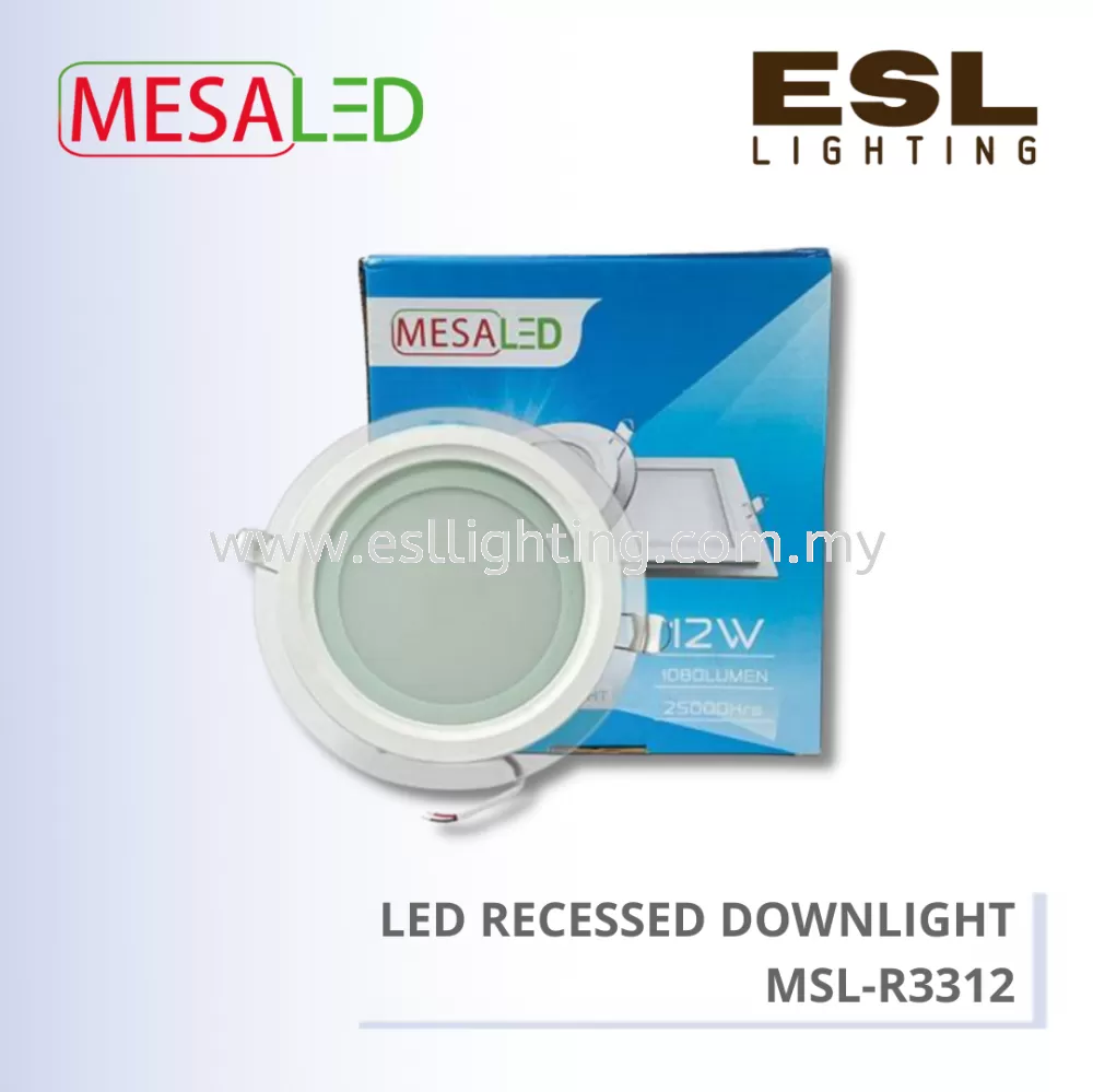 MESALED RECESSED LED GLASS DOWNLIGHT ROUND 12W - MSL-R3312