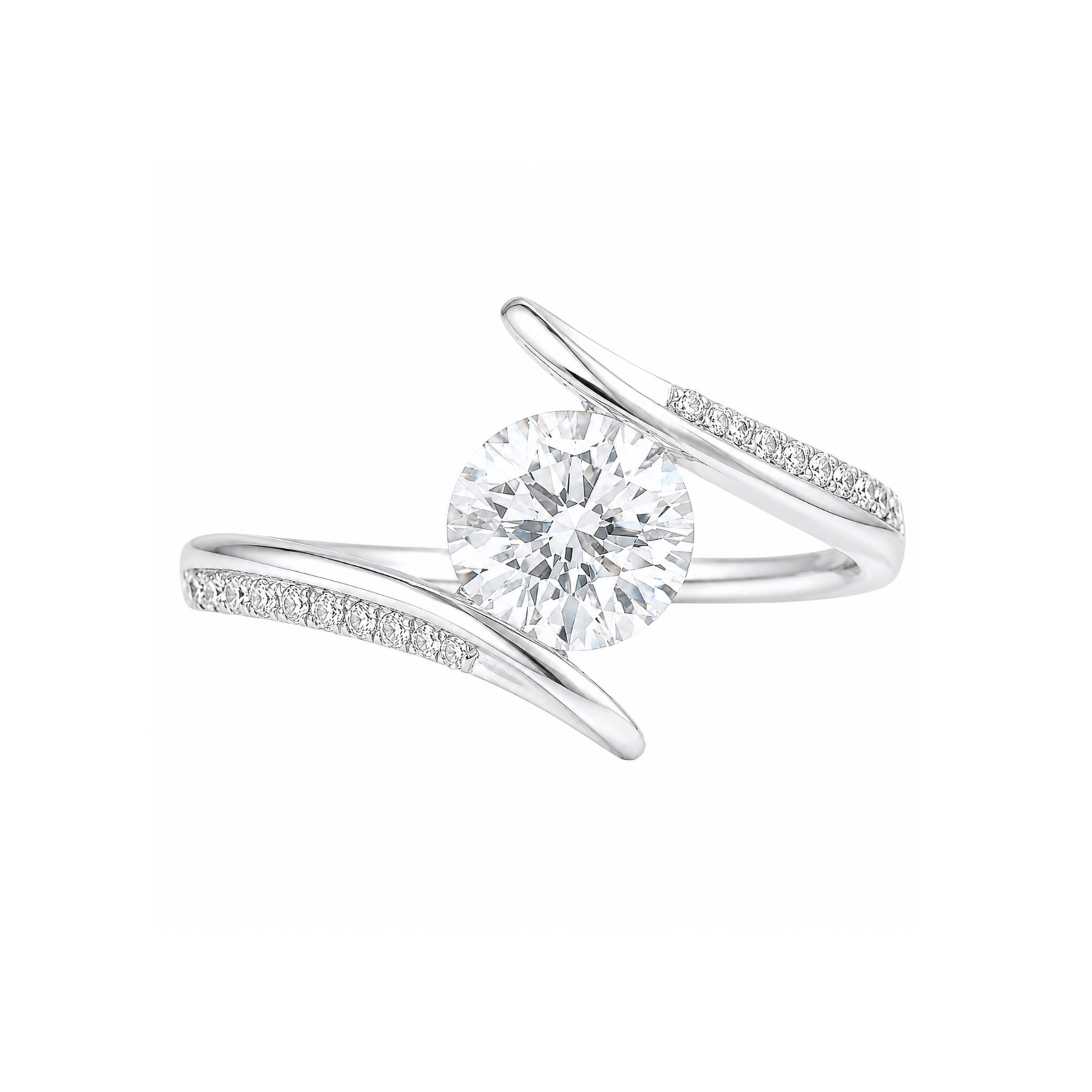 Roman & Co Mirellia Whisper Pav茅 Diamond Solitaire Engagement Ring