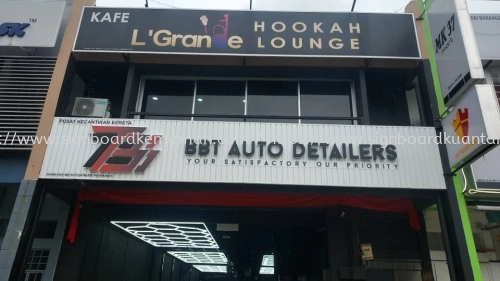 BBT AUTO DETAILERS SHOP ALUMINIUM PANEL BASE 3D LED BOX UP LETTERING SIGNBOARD SIGNAGE AT KEMAMAN CHUKAI TERENGGANU MALAYSIA