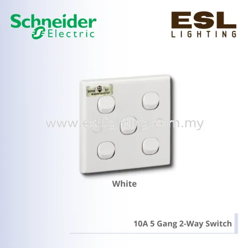 SCHNEIDER S-Classic 10A 5 Gang 2-Way Switch - E35_2_3A_WE_G11