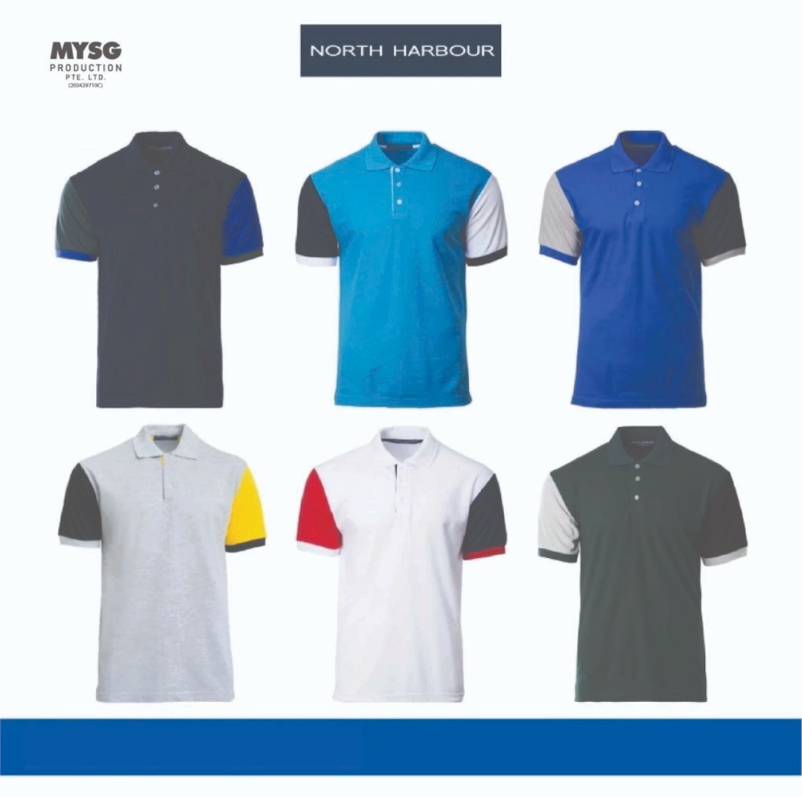NORTH HARBOUR Superior Retail Fit Murphy Polo - Sapphire / Navy / Forest Green / Sport Grey / Royal / White NHB2300