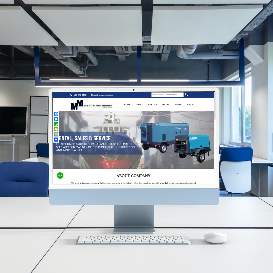 Air Compressor Supplier Website Design & SEO | Johor