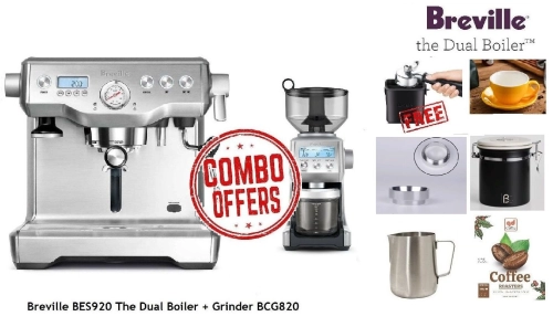 Breville The Dual Boiler Coffee Maker BES920 + Smart Coffee Grinder BCG820 (Contact us now and claim your discount vouchers)