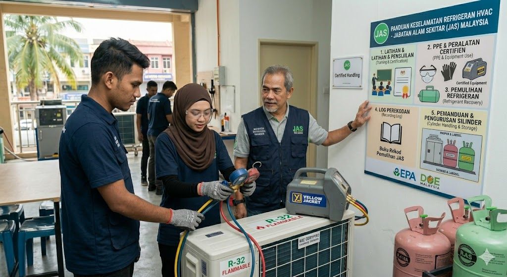 HVAC refrigerant safety standards Malaysia DOE