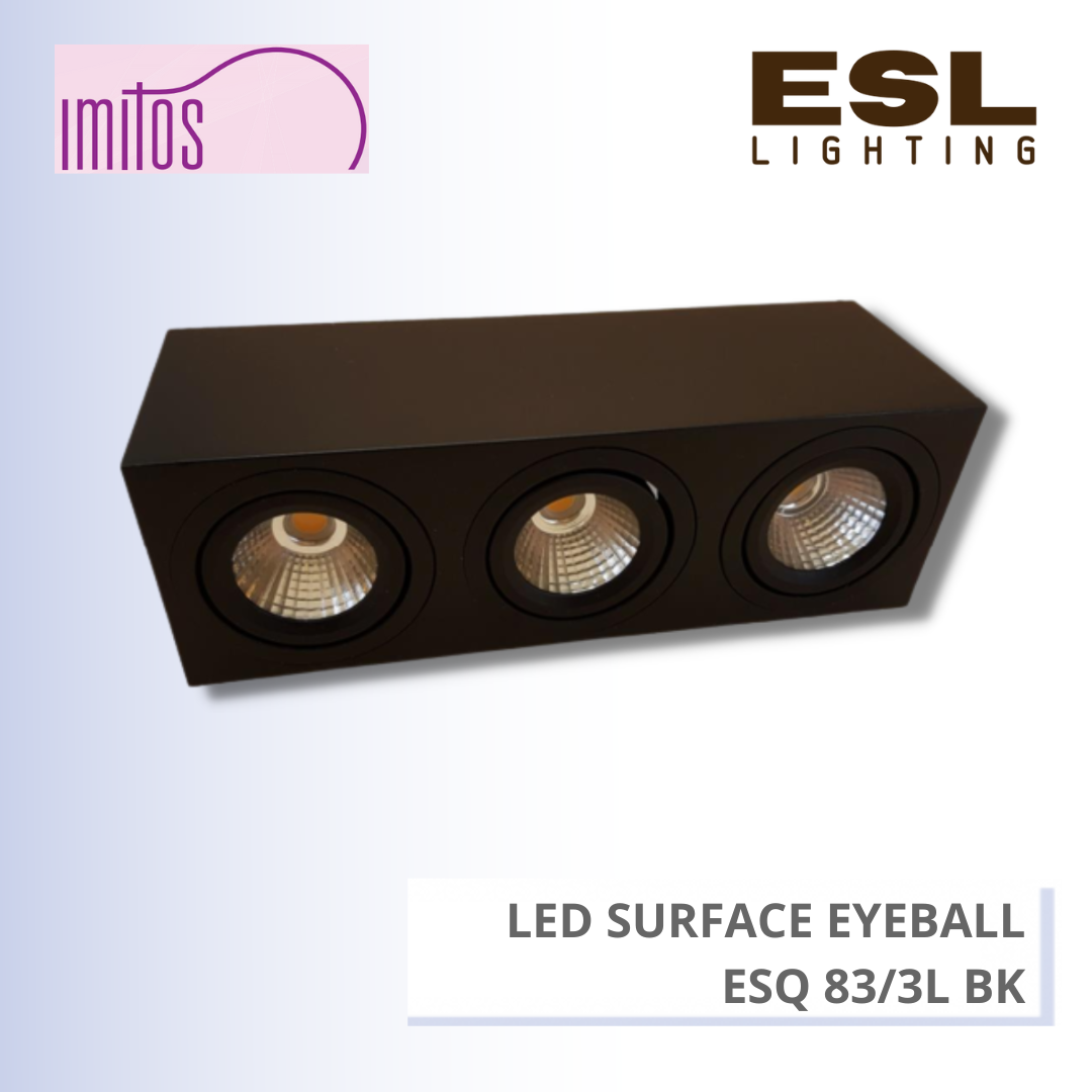 IMITOS LED SURFACE EYEBALL ESQ 83/3L BK 3x10W