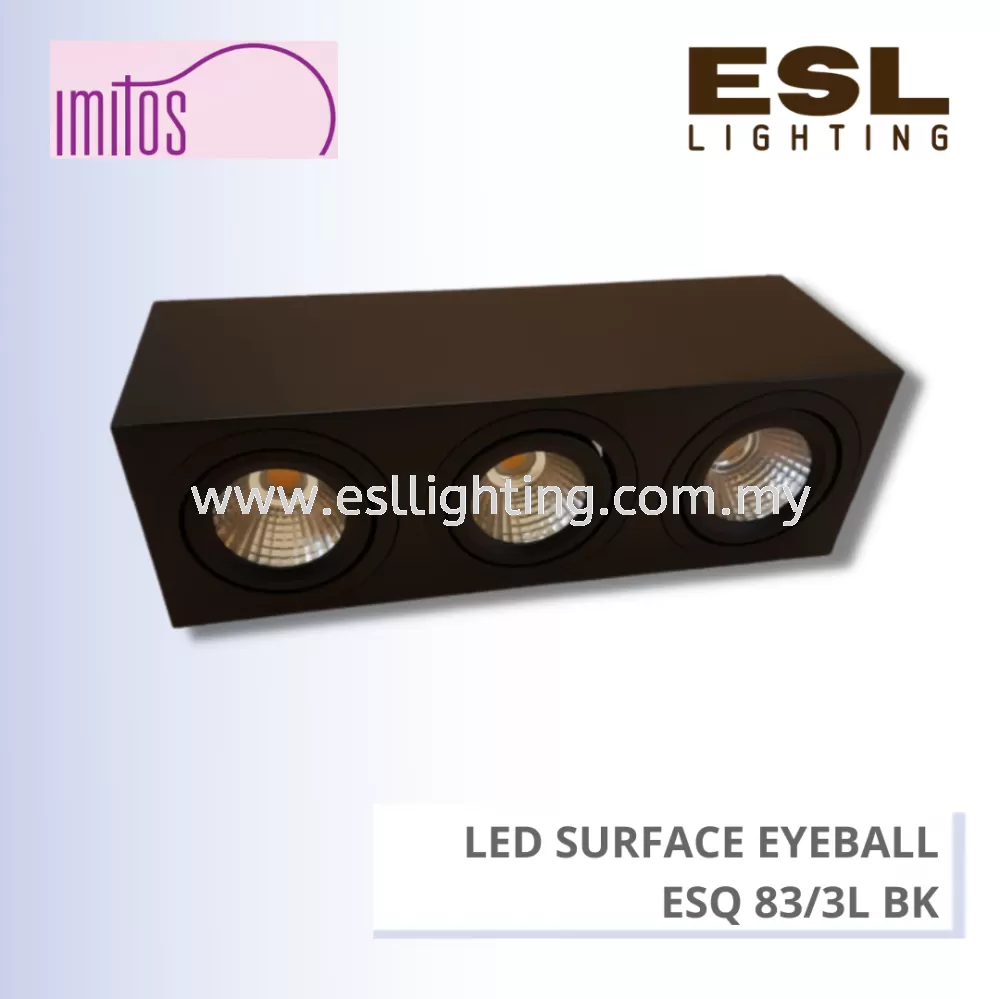 IMITOS LED SURFACE EYEBALL ESQ 83/3L BK 3x10W