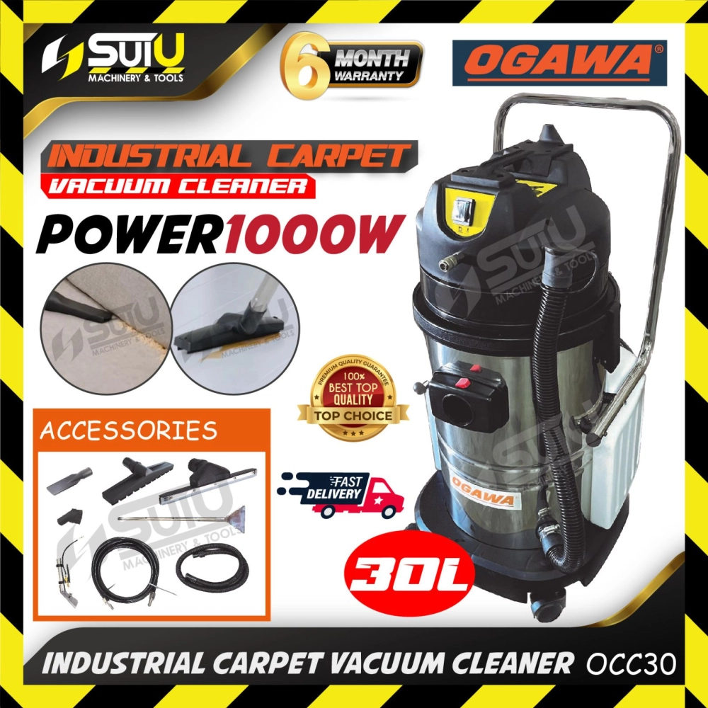 OGAWA OCC30 30L Industrial Carpet Vacuum Cleaner / Vakum 1000W c/w Accessories