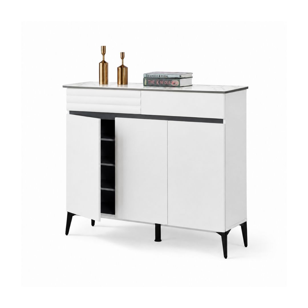 Sintered Stone Top Multipurpose Cabinet C/W 3 Doors & 2 Drawers
