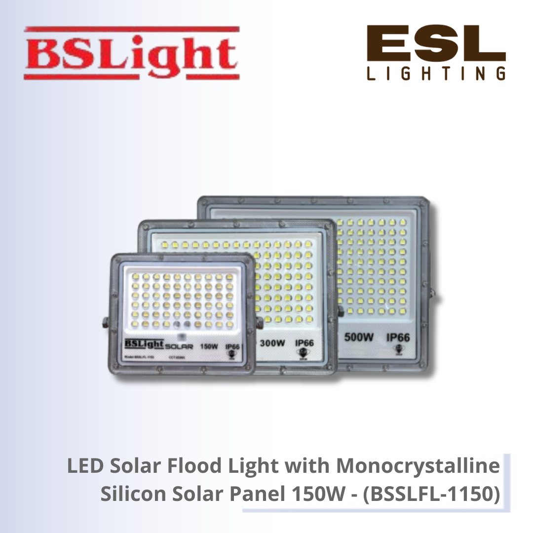 BSLight LED Solar Flood Light with Monocrystalline Silicon Solar Panel 150W - BSSLFL-1150 [SIRIM]