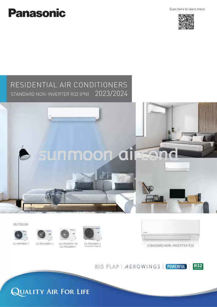 AIRCOND RUMAH PANASONIC NON INVERTER (R32) ECO FRIENDLY - KL / SELANGOR