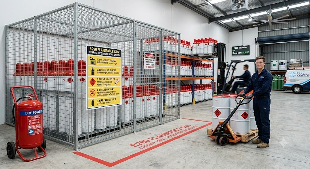 R290 refrigerant warehouse storage