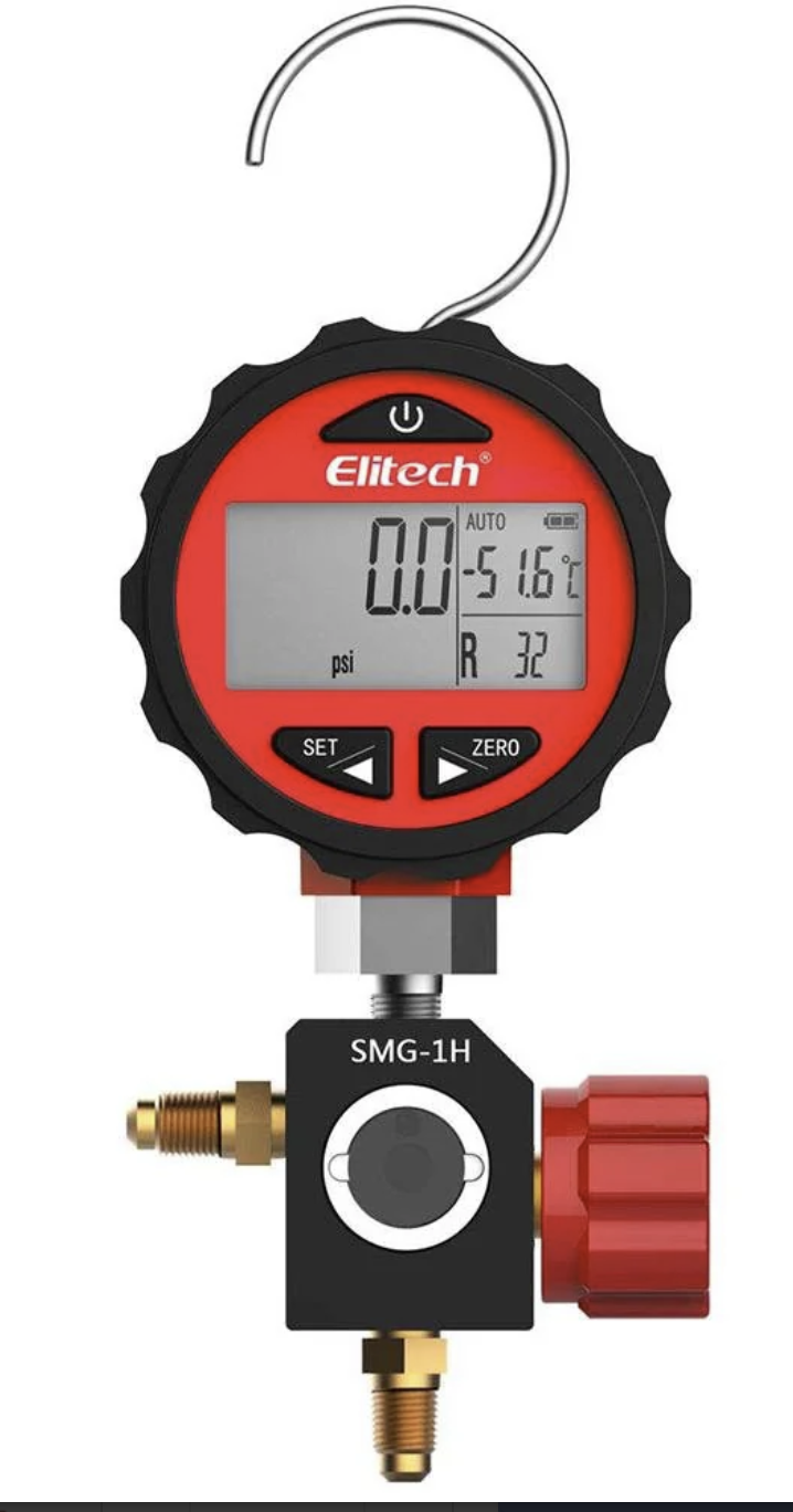 Elitech SMG-1H HVAC Digital Single Manifold Gauge -14.5~800 PSI