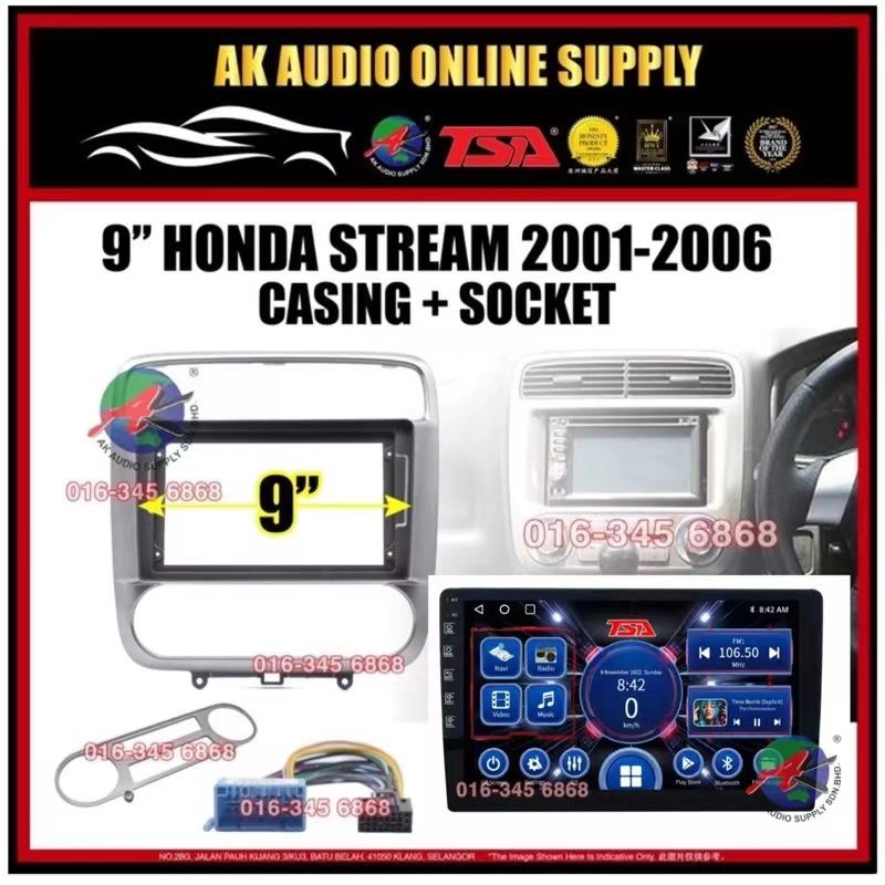 [ MTK 2+32GB ] TSA Honda Stream 2001 - 2006 Android 9" inch Car player Monitor