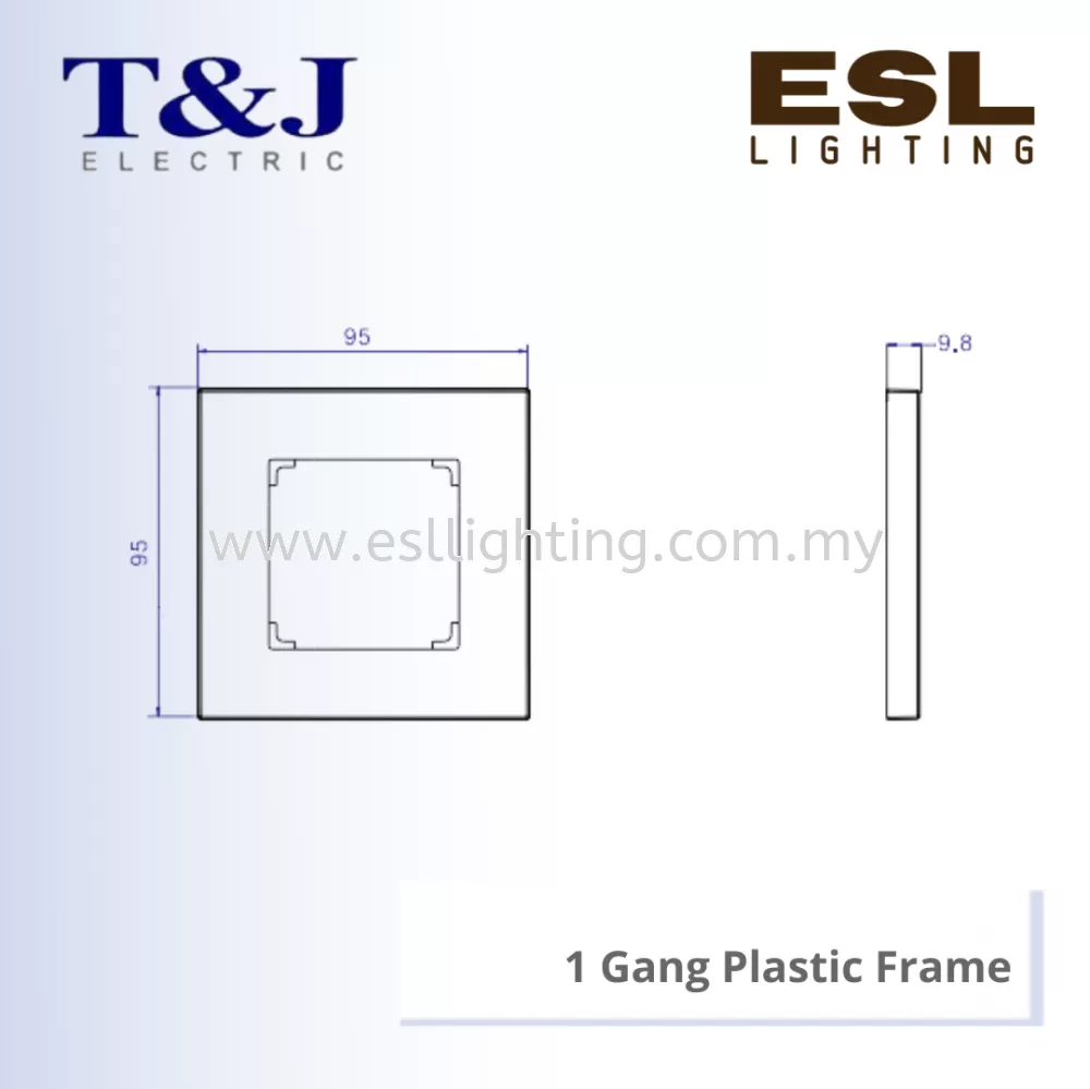 T&J LAVINA"95" SERIES 1 Gang Plastic Frame - JC1401-LAL / JC1401-LBE / JC1401-LBL / JC1401-LBR / JC1401-LGR / JC1401-LIV / JC1401-LLA / JC1401-LSI / JC1401-LTP / JC1401-LWH
