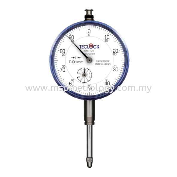 Teclock Long Stroke Dial Indicator, 20mm/0.01mm  KM-121 (Standard Type)