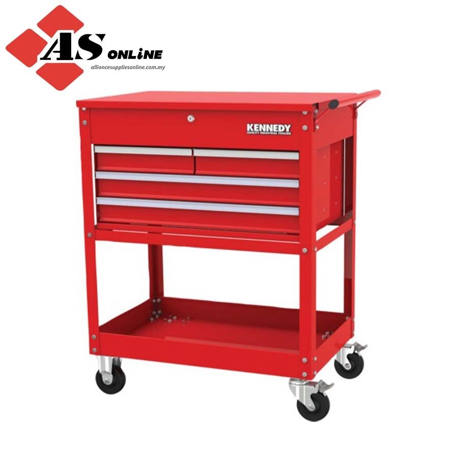 KENNEDY Service Cart, Classic Red, Red, Steel, 4-Drawers, 549 x 838 x 569mm, 280kg Capacity / Model: KEN5942050K