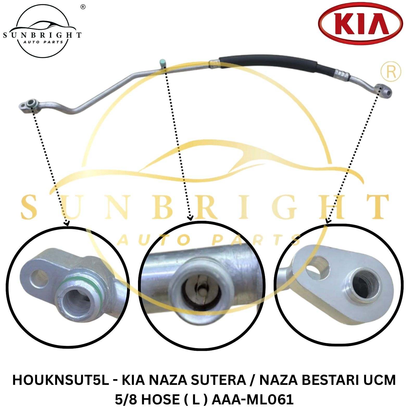 HOUKNSUT5L - KIA NAZA SUTERA / NAZA BESTARI UCM 5/8 HOSE ( L ) AAA-ML061