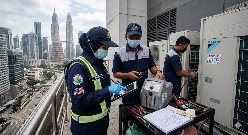 HVAC refrigerant handling compliance Malaysia DOE