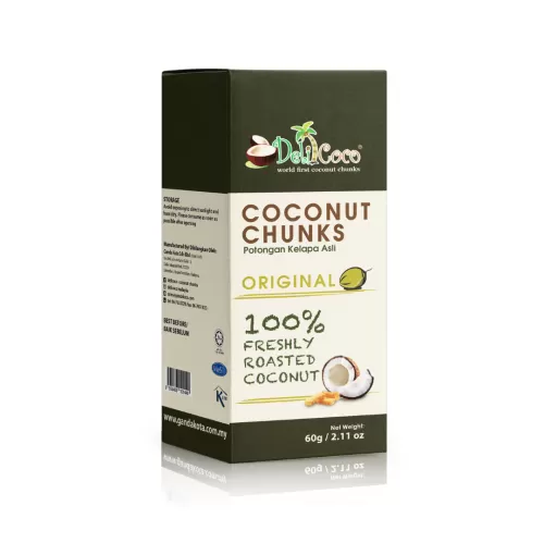 Delicoco Coconut Chunks Original D/Cut box (60 grams)
