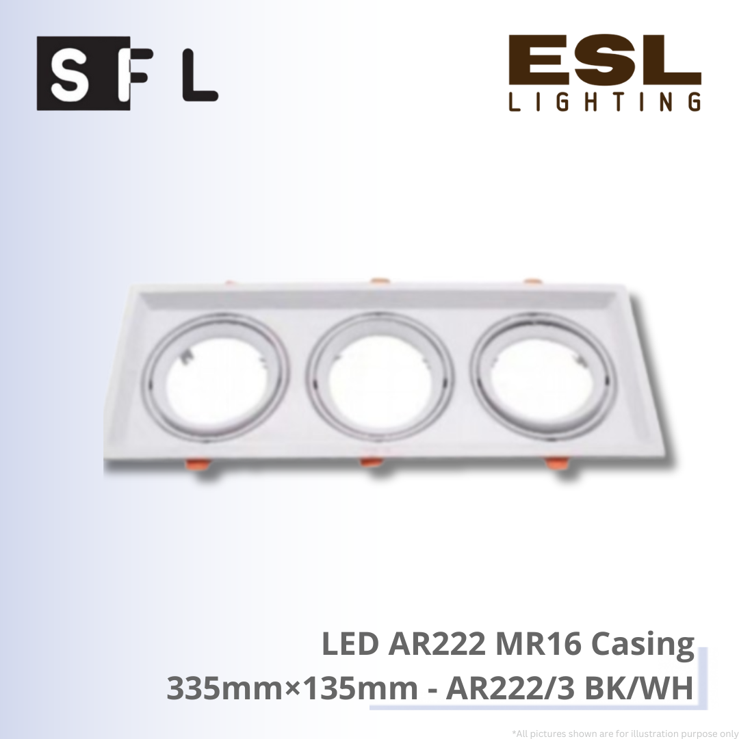 SFL LED AR222 MR16 Casing 335mm×135mm - AR222/3 BK/WH