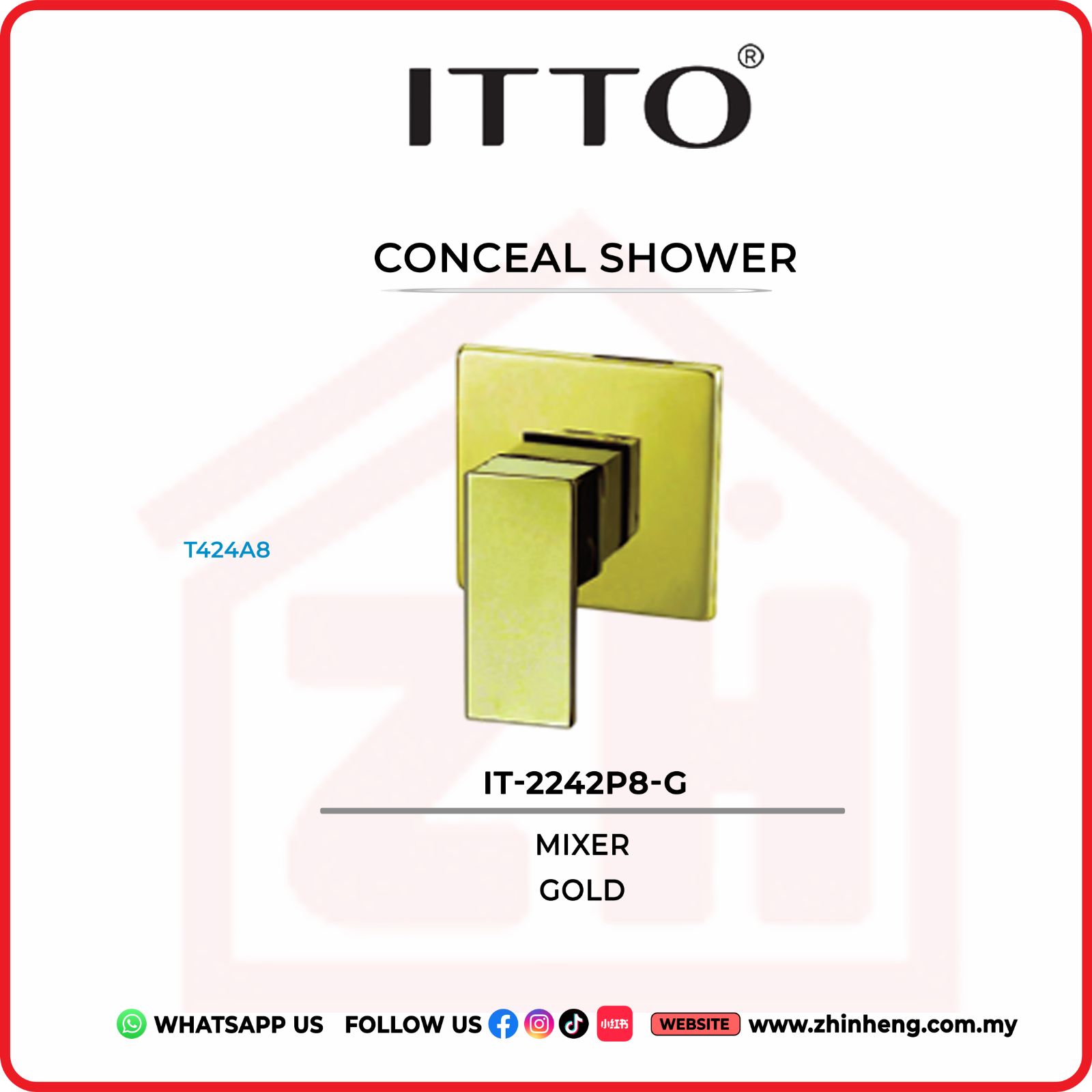 ITTO CONCEAL SHOWER TAP  IT-2242P8-G