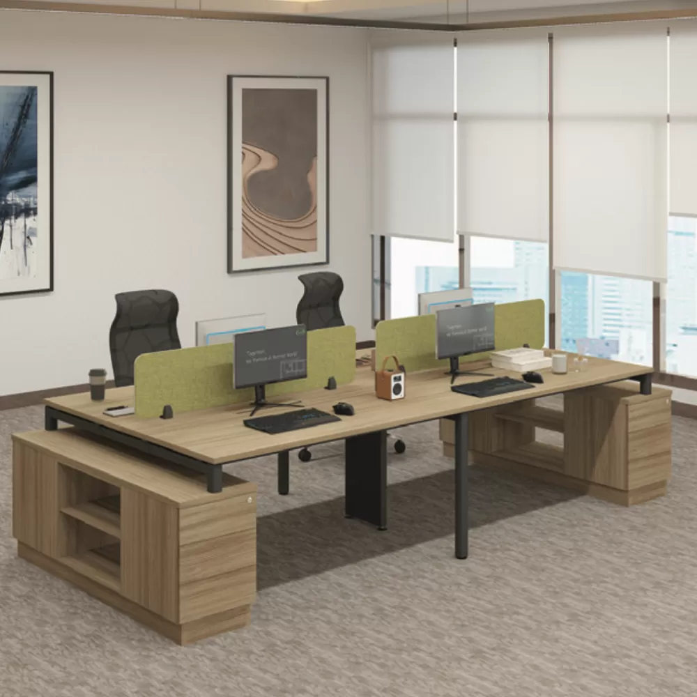 OFFICE WORKSTATION TABLE OF 4 B16-SL-4R | OFFICE FURNITURE