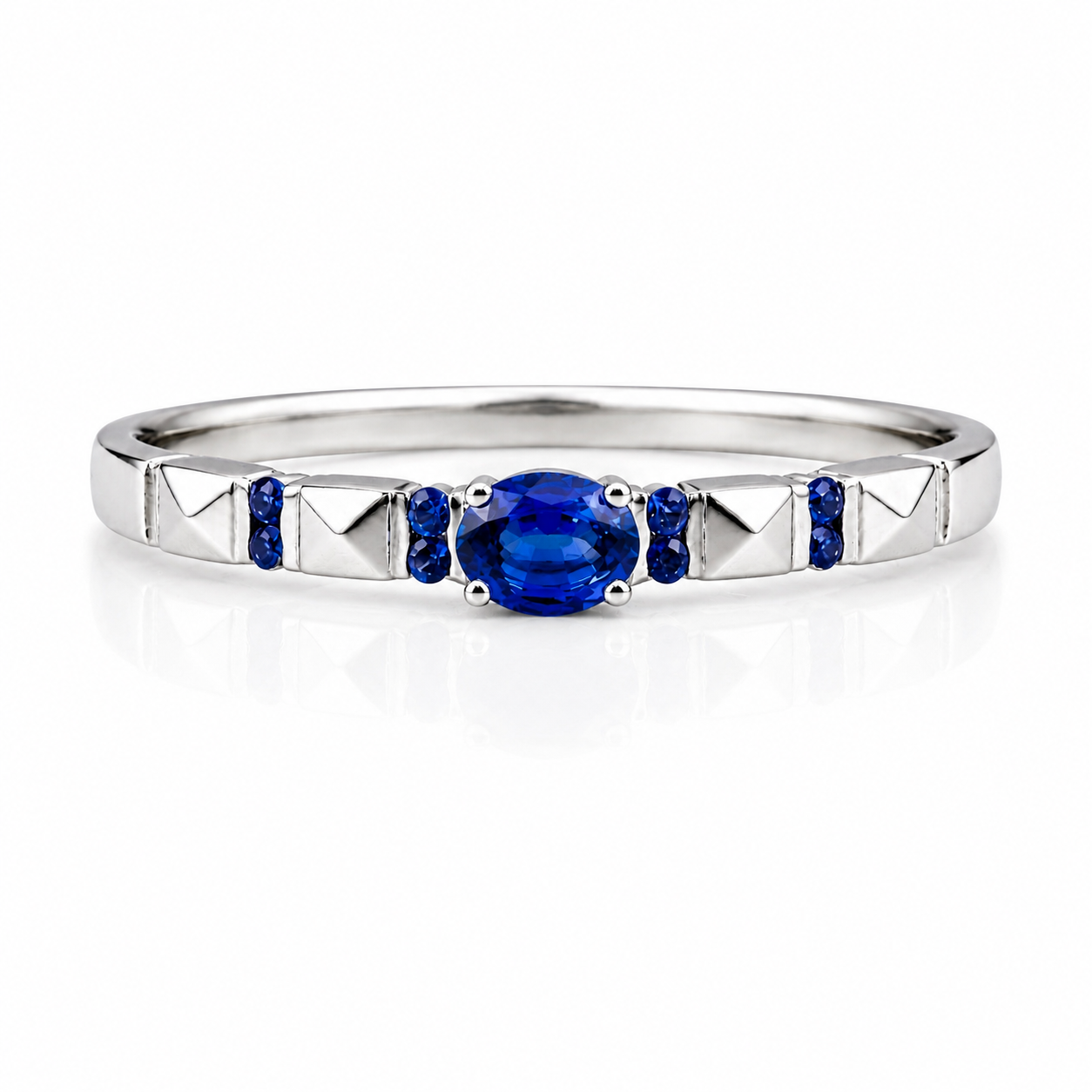 Roman & Co Valeria Sapphire Studded Wedding Band