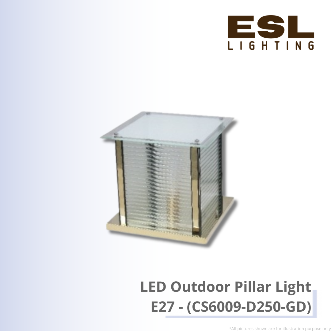 LED Outdoor Pillar Light E27 - CS6009-D250-GD IP65
