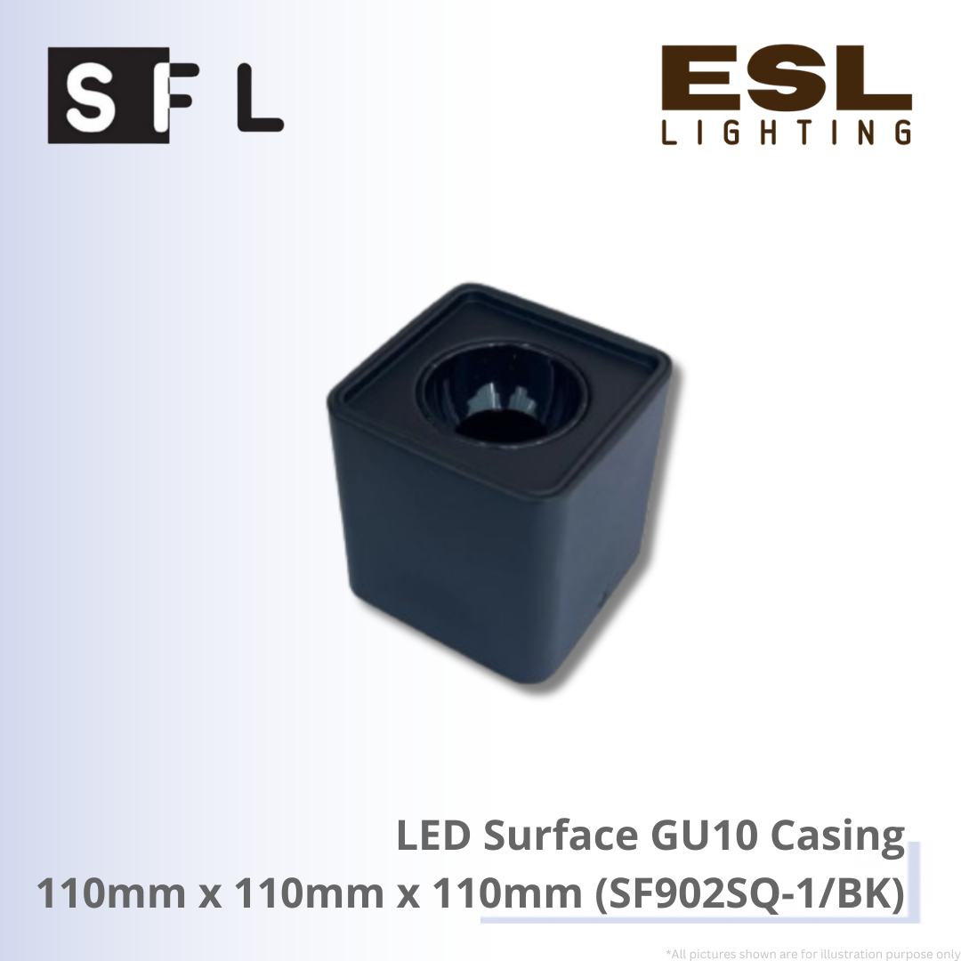SFL LED Surface GU10 Casing 110mm × 110mm × 110mm - SF902SQ-1/BK