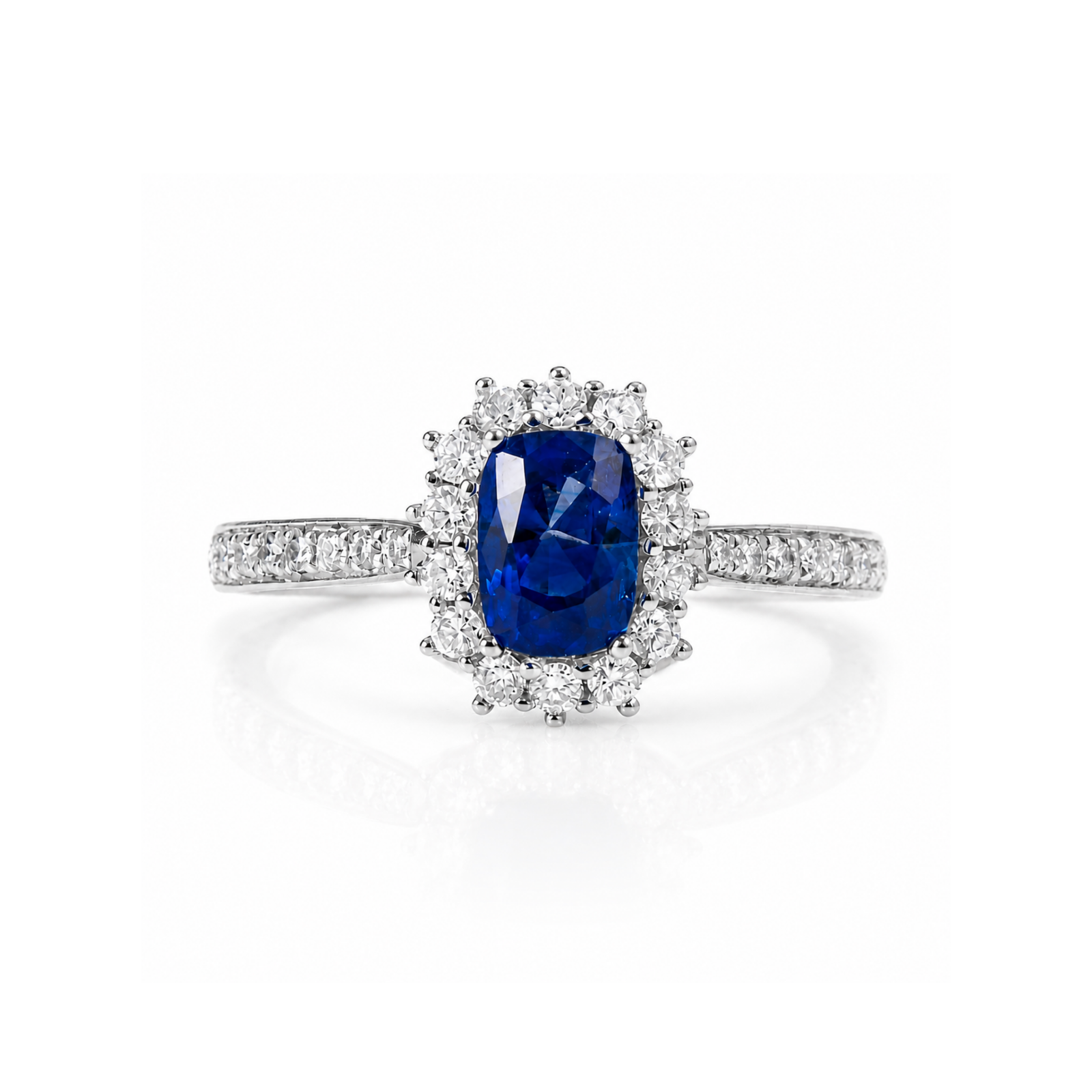 Roman & Co Vaelisse Halo Sapphire Diamond Engagement Ring