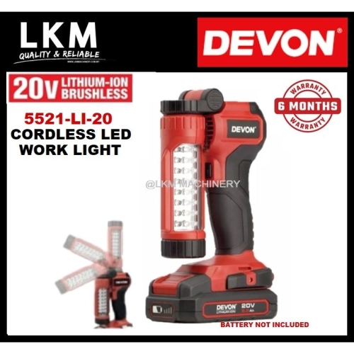 DEVON 5521-Li-20 20V Cordless Portable LED Work Light