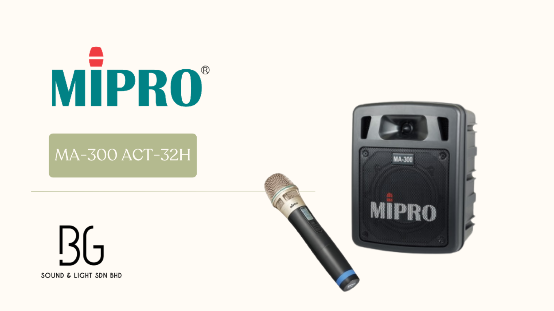 MIPRO MA-300 Portable PA Speaker System with ACT-32H Wireless Microphone – 60W UHF Wireless Amplifier for Classroom, Event & Outdoor Use