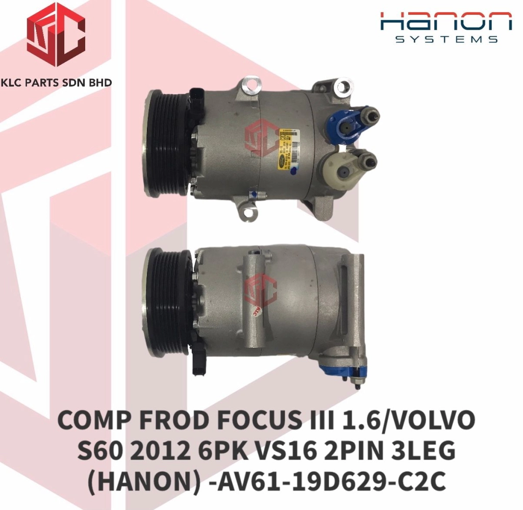 COMPRESSOR FROD FOCUS III 1.6/VOLVO S60 2012 6PK VS16 (HANON)-AV61-19D629-C2C