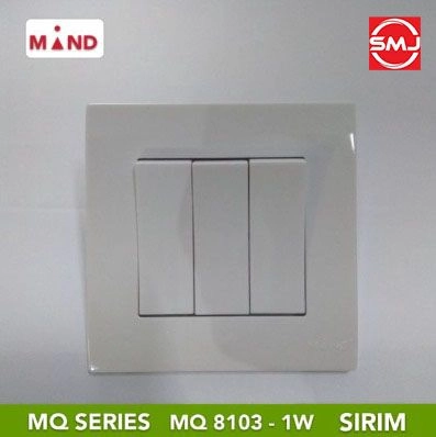 Mind MQ8103 3 Gang 1 Way Flush Switch 