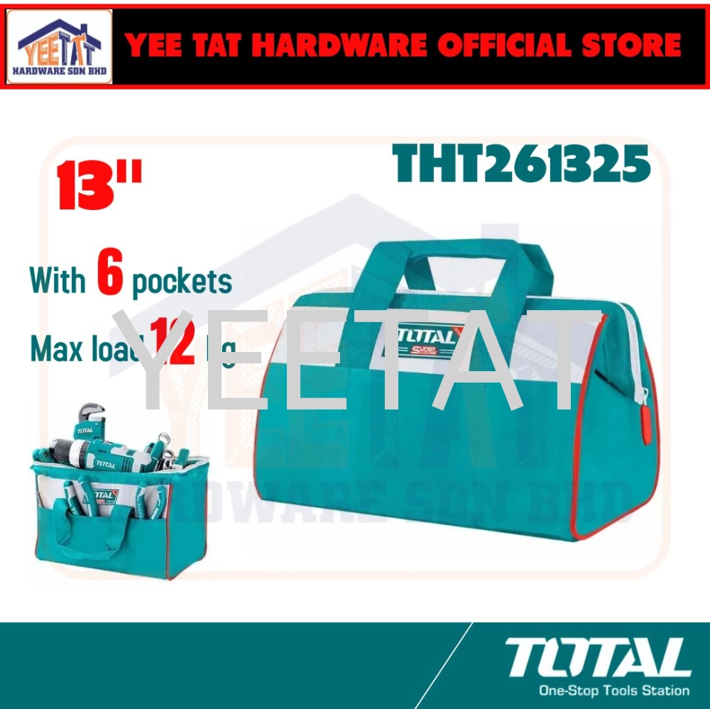 [ TOTAL ] THT261325  THT261625 TOTAL Tools Bag / Designed with 6 / 14 pockets (13" / 16")