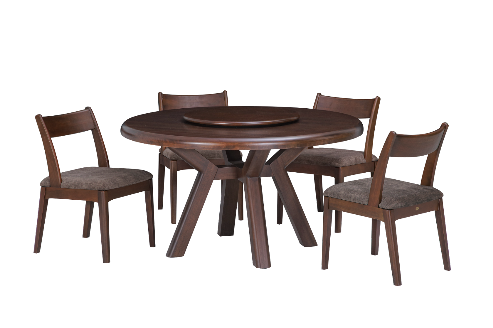 YU Solid Round Dining Table & Summer Cushion Seat Dining Chair