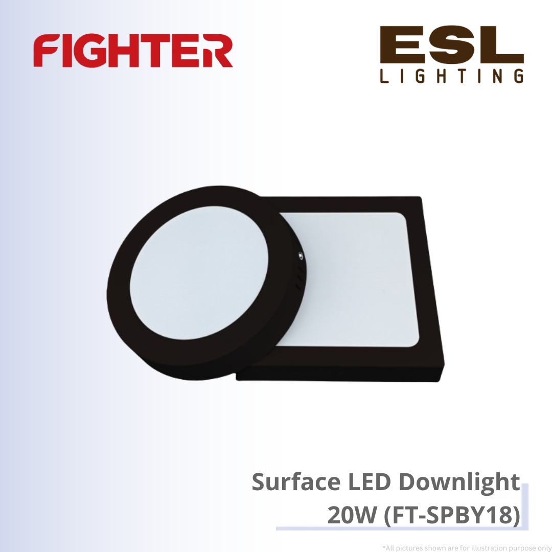 FIGHTER Surface LED Downlight 20W - FT-SPBY18 Black SIRIM