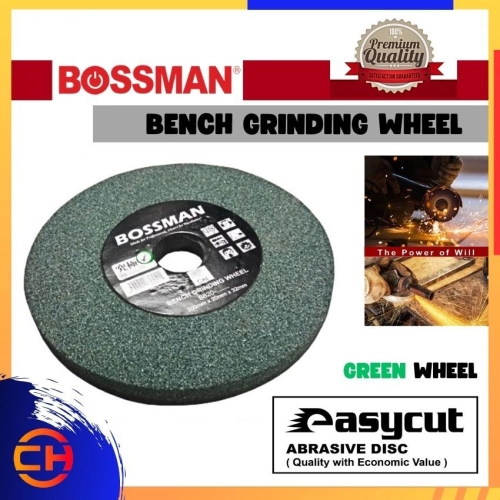 BOSSMAN BG62060/ 80/ 100/ 120 150MM Green Bench Grinding Wheel (60#~120#) - CHENG HUAT HARDWARE (SENTUL) SDN BHD