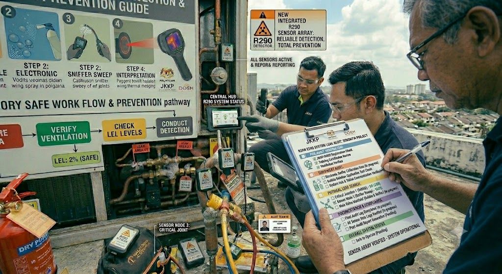 R290 industrial leak detection methods