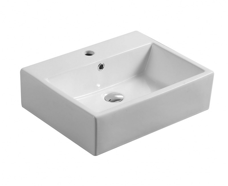 RAGUSA Wall Hung Basin – White Ceramic Wash Basin 535mm x 415mm x 150mm