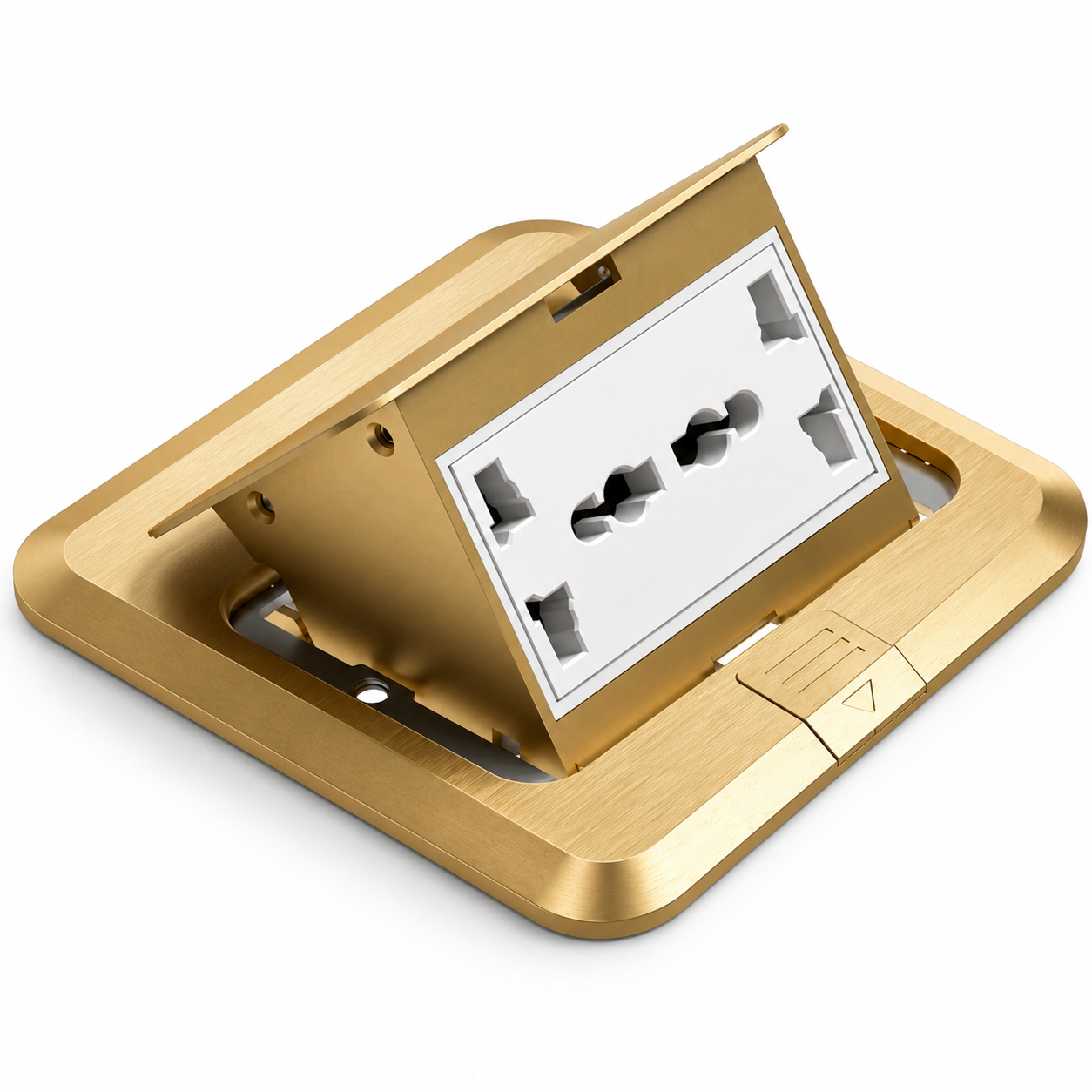 2 Gang Floor Mounted Multi Socket Outlet (Gold)