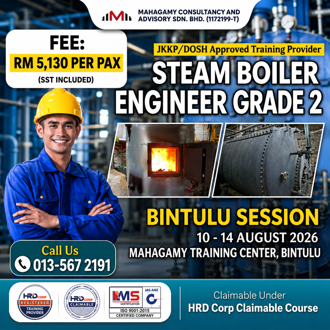 Steam Boiler Engineer (Grade 2) , Next Batch 10-14 August 2026