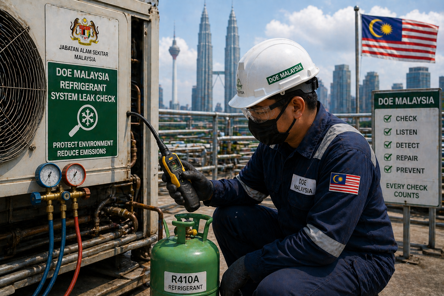 DOE Malaysia refrigerant system leak checks